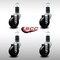 Service Caster 3.5'' SS Hard Rubber Wheel Swivel 1-5/8'' Expanding Stem Caster Set, 4PK SCC-SSEX20S3514-HRS-158-4 - alternate 2